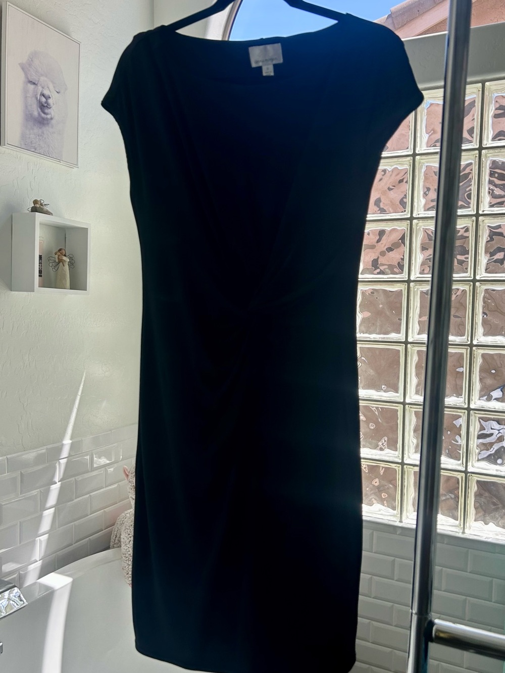 Donna Morgan Black Twist-Front Midi Dress